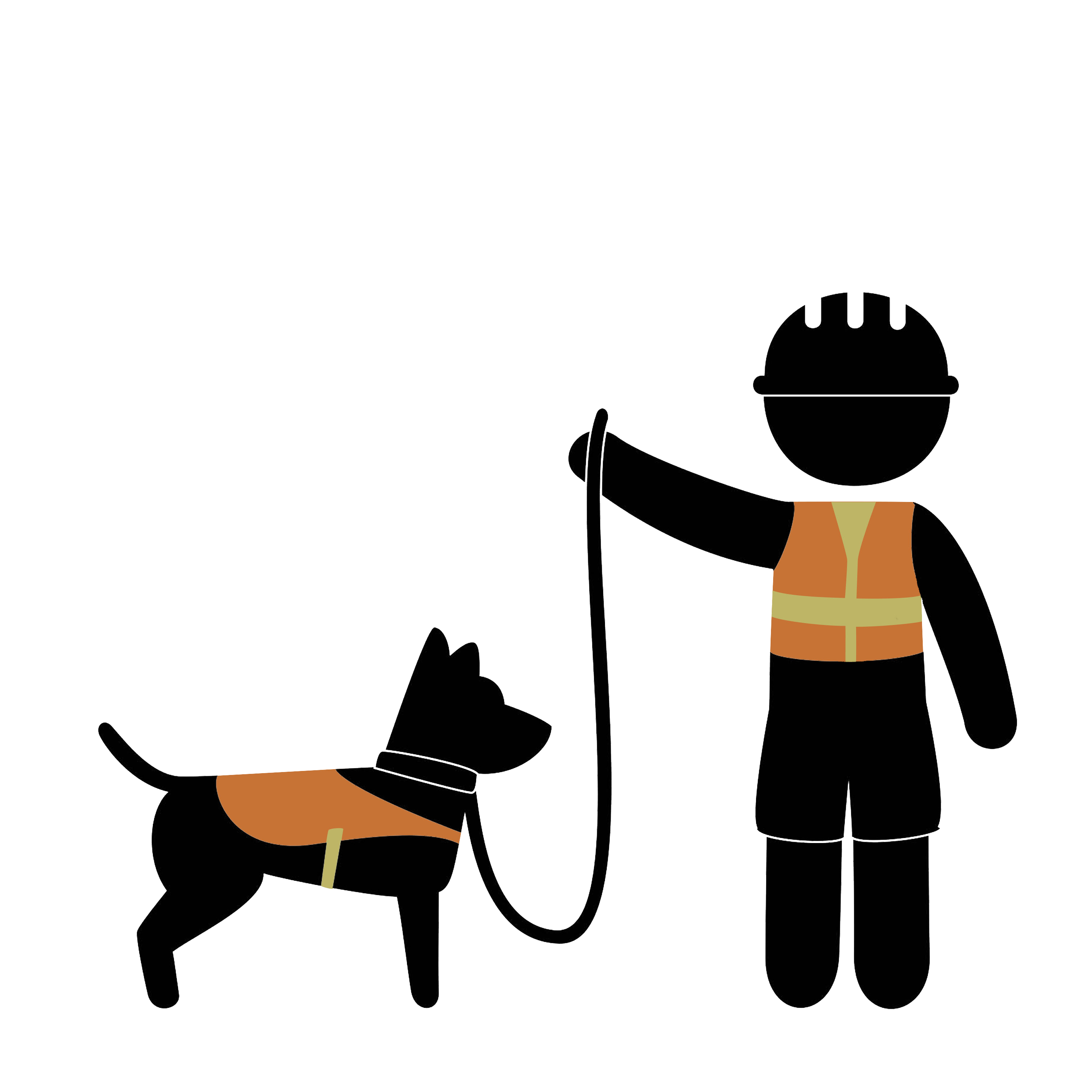 Flagboy and Flagdog characters in colored vests
